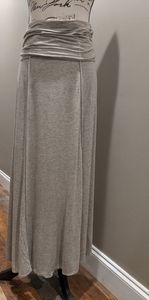 Max Studio Modest Long Grey A-Line Maxi Skirt Size Small